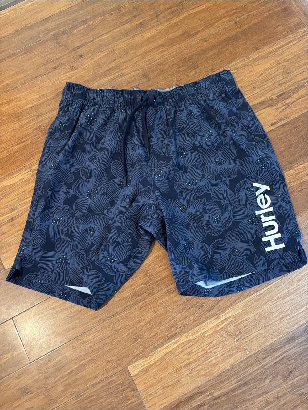 Hurley Navy Blue Floral Swim Trunks
